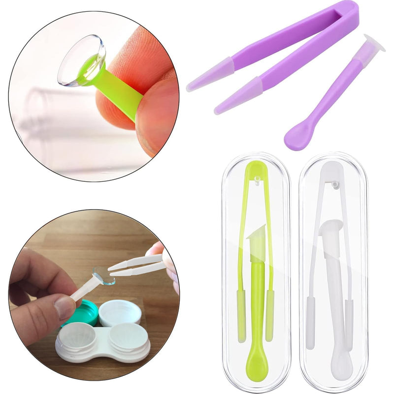 [Australia] - Pack of 6 contact lens insertion aids, contact lens removal, contact lens inserter remover, plastic contact lens sucker, contact lens remover remover with suction cup, colorful contact lens tweezers, pack of 6 