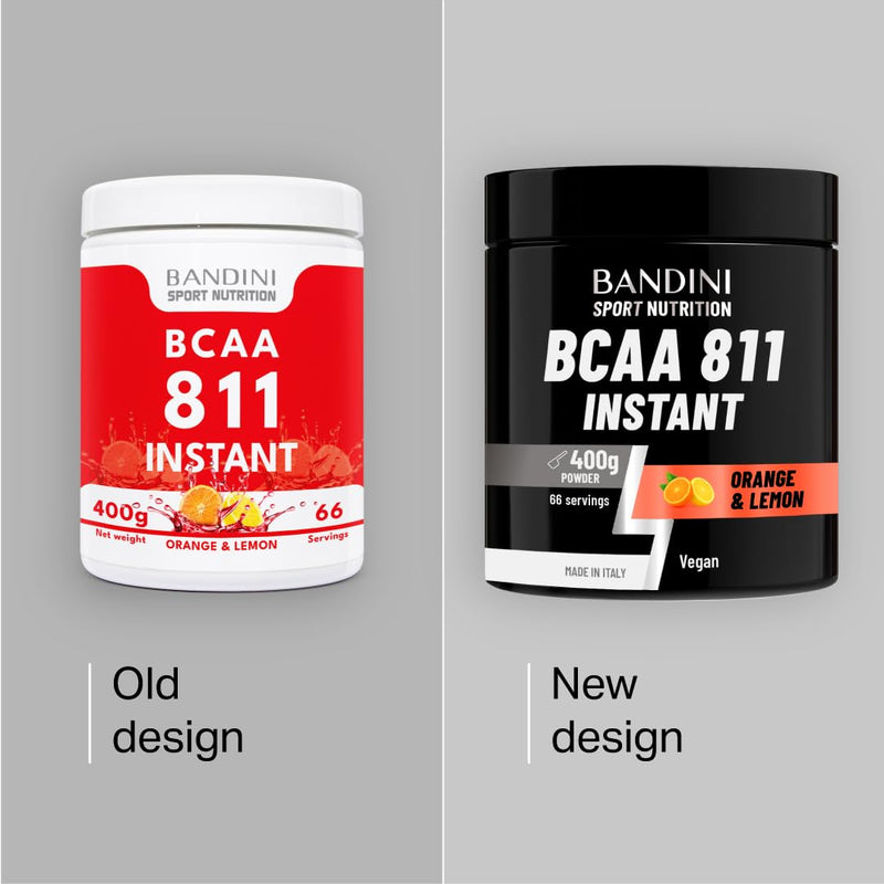 Bandini® BCAA 8 1 1 Powder 400gr 100% Vegan | BRANCHED Amino ACIDS in Flavoured Powder with 8:1:1 Ratio - BCAAs 8.1.1 Aminoacids for Gym and Sports Pre Intra & Post Workout | Orange and Lemon Flavour 400g (pack of 1)