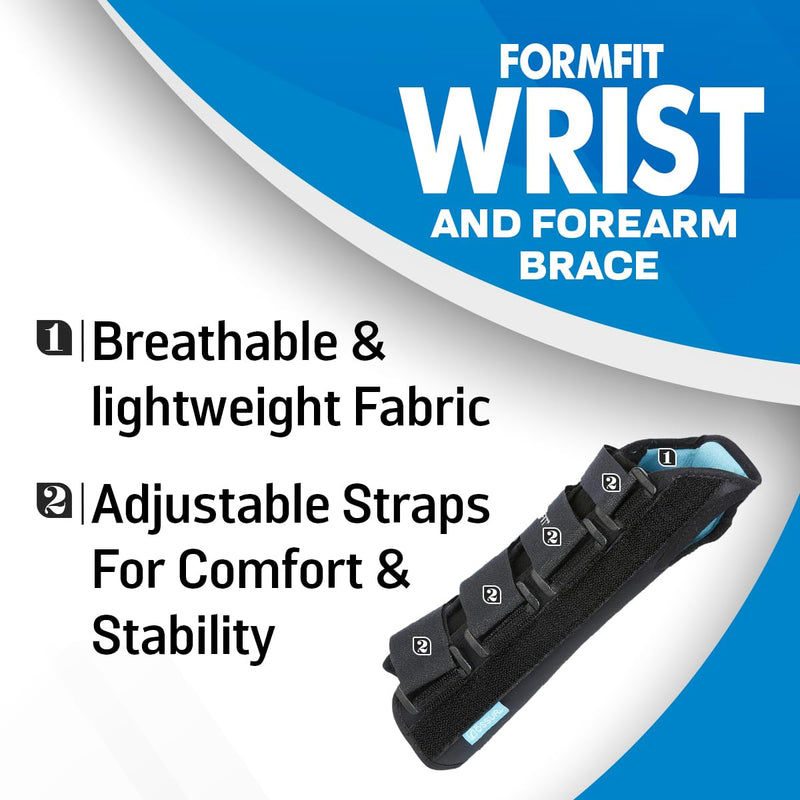 [Australia] - Ossur Formfit Wrist & Forearm Brace for Tendonitis, Carpel Tunnel, Post Cast Healing and Soft Tissue Injuries | Wrist Immobilization, Breathable Material, Custom Fit | 10" Version (Left, Medium) Medium (Pack of 1) 