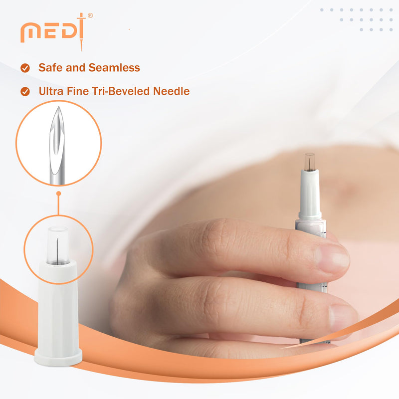 [Australia] - Fine Safety Pen Needles (30G 8mm) - Diabetic Needles for Insulin Injections, Ultra Fine Compatible with Most Diabetes Pens, Gamma Sterilized - 100 Ct, Pack of 1 Old Box - 100 Count (Pack of 1) Orange - 30 Gauge 8mm 
