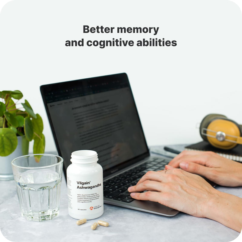 Vilgain Ashwagandha | Effective Extract KSM-66 | Anti-Stress Effect | Support of Memory and Physical Performance | 90 Capsules/Month