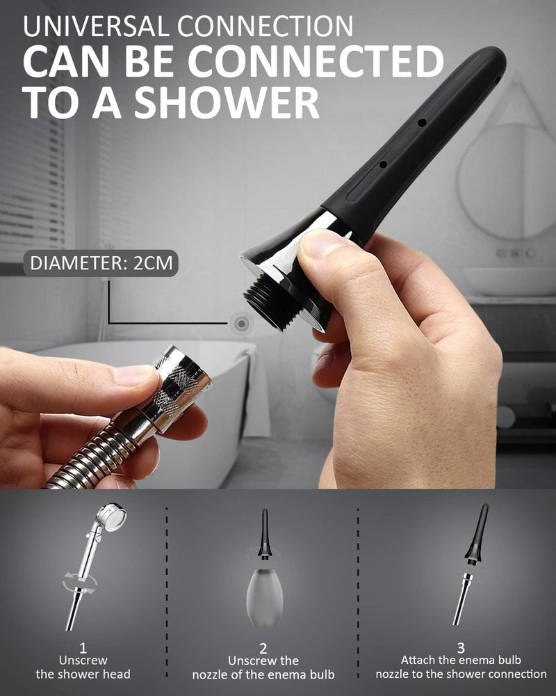 [Australia] - Enema Douche Anti Back-Flow, Amal Douche Connected to Shower Hole,Enema Bulb with 7 Spouts, Reusable Enima Vaginal Cleaner kit for Men Women 🏆🆃🅾🅿 🆂🅴🅻🅻🅴🆁 