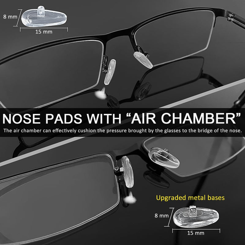 [Australia] - Eyeglass Nose Pads, GOTOBA 22 Pairs Screw-in Eyeglasses Nose Pads, Upgraded Glasses Nose Pad Replacement Kit with Eyeglass Screwdriver, Tweezers, Glasses Cloth, Small Screws. 