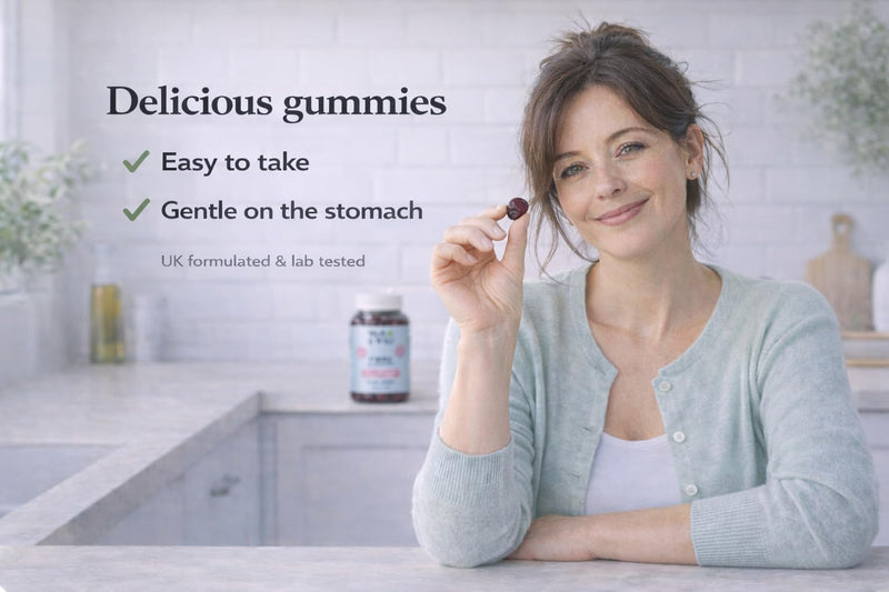 Well & Wild Prebiotic Fibre Gummies – 4g Inulin + Live Cultures – Vegan Gut Health & Digestive Support – Sugar Free – Mixed Berry – 60 Fiber Gummies (30 Day Supply)