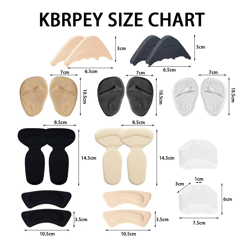 [Australia] - Pack of 10 foot pad set pads, washable forefoot pad, heel pad for shoes that are too large, heel protection for shoes, heel holder, sticker filler pads, arch support, insole 