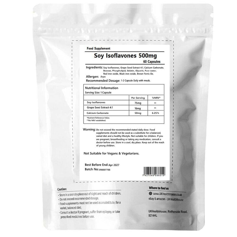 UKHealthHouse Super Strength Soy Isoflavones Complex Capsules 500mg x 60