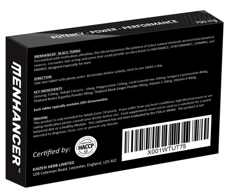 Enhance Your Performance - Extra Strength Performance Enhancing Pills, Stamina Endurance Booster Black Supplement Pills for Men - 10 Ginseng Capsules