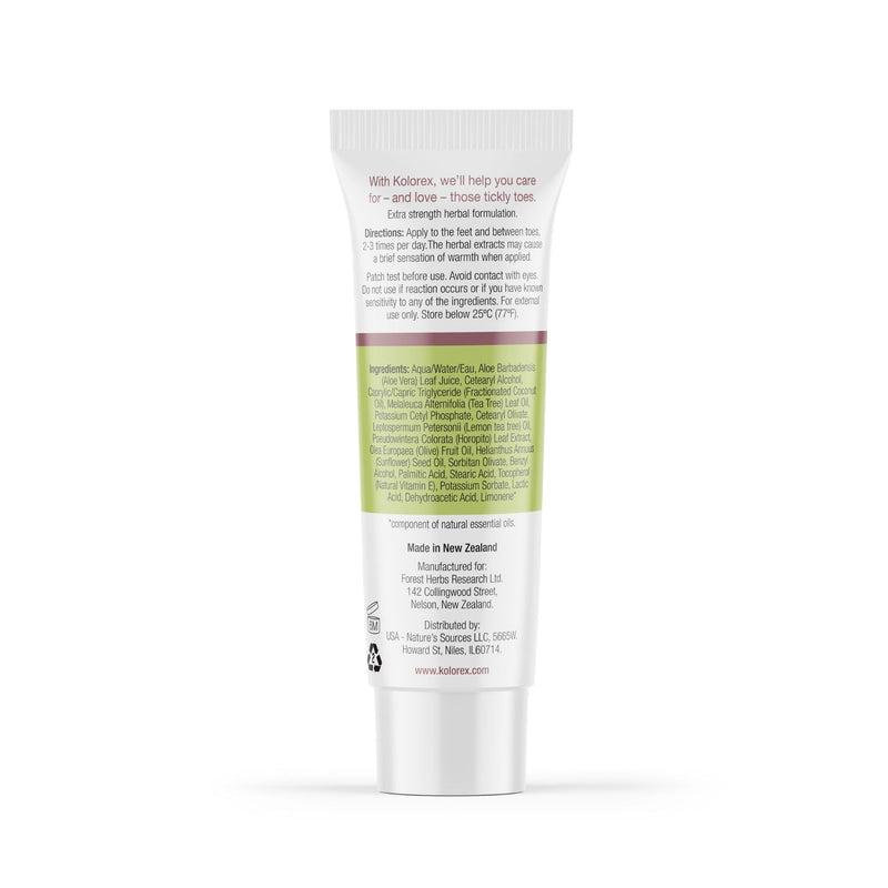 Kolorex® Foot & Toe Care Cream (25g), Remedy for Athlete's Foot, Natural ingredients, Effectively rebalance yeast, Hygienic best