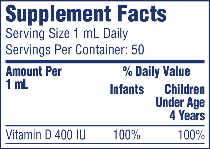 Enfamil Baby Vitamin D-Vi-Sol Liquid Vitamin D Drops, Supports Strong Teeth & Bone Development, 50mL Bottle (Pack of 2) 1.69 Fl Oz (Pack of 2)