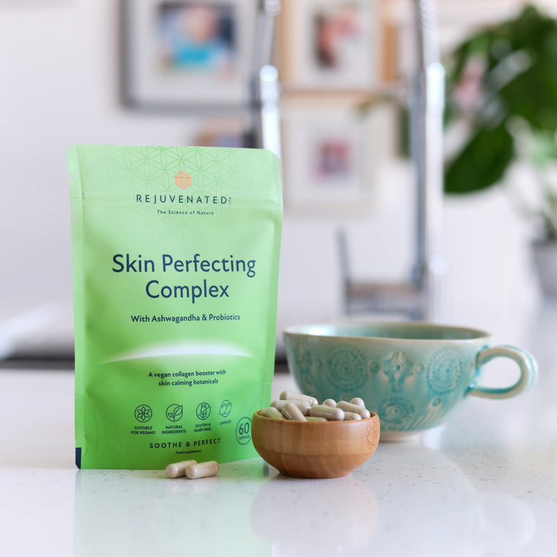 Rejuvenated Skin Perfecting Complex Capsules - Collagen Booster for Healthy Skin - Collagen Booster and Skin Supplements with Skin Calming Botanicals (60 Capsules)