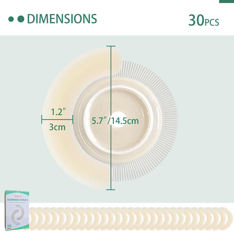 [Australia] - 30 Pcs Elastic Ostomy Barrier Strips, Ostomy Skin Supplies, Medical Grade Skin-Friendly Leak-Proof Adhesive, Hydrocolloid Tape for Colostomy Ileostomy Urostomy Bags 
