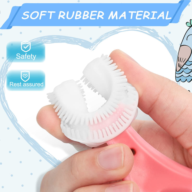 [Australia] - 4 Pack U Shaped Toothbrush Kids, Soft Silicone Brush Head Whole Mouth with Handle 360 ¬∞ Oral Teeth Cleaning Design for Toddler Toothbrushes Age 2-6 