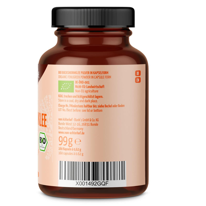 [Australia] - Fenugreek capsules ORGANIC 160 pieces each 595mg - high dosage - vegan - 100% pure without additives 