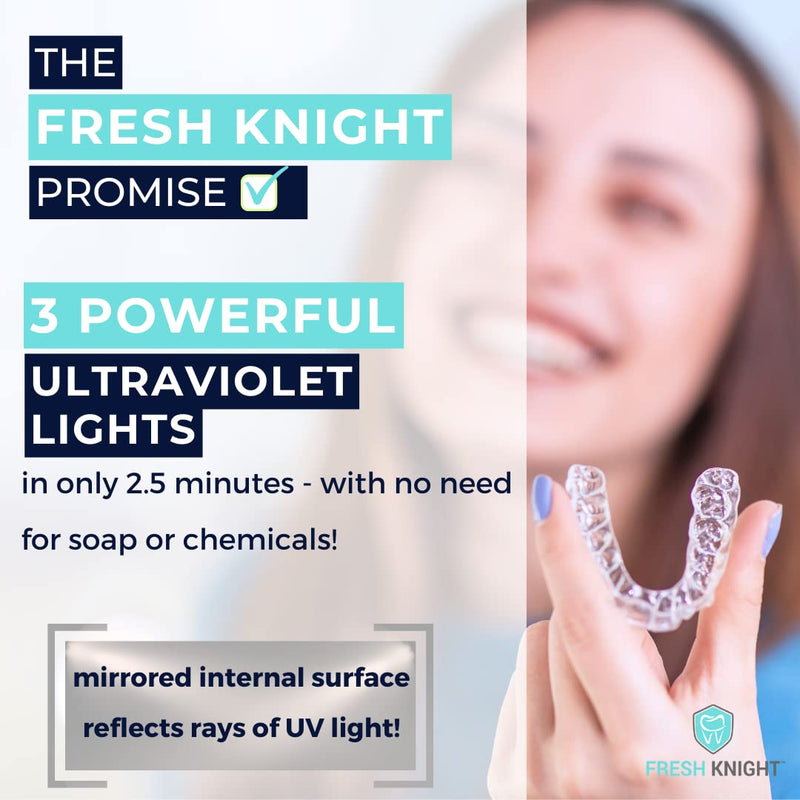 [Australia] - FRESH KNIGHT UV Retainer Case | UVC Retainer Cleaner, Disinfects Cleans and Removes Odors, Mouth Guard Case, compatible for Invisalign Case, Retainer Cases | Fresh Case 1x White-uv 