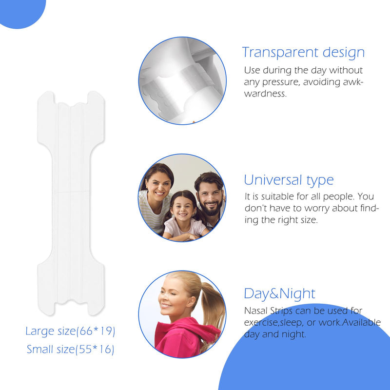 [Australia] - Upgraded Version - Invisible and Transparent Nasal Strips (66mm*19mm) (100) 100 