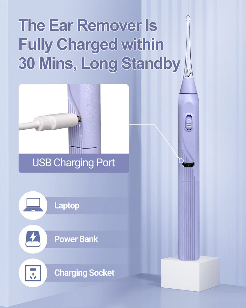 [Australia] - Ear Wax Removal Tool with Light Kids Ear Wax Remover Ear Cleaning Tool Ear Cleaner with Built-in Storage Space UANRNA Upgraded Ear Wax Removal with Light for Kids & Adults (Purple) Purple 
