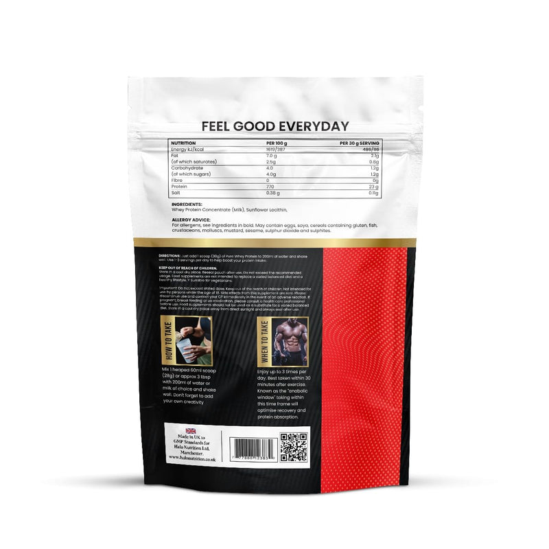 100% Whey Muscle Building and Recovery Protein Powder with Naturally Occurring Glutamine and Amino Acids, High in Protein,Strawberry, 30 Servings, UK Made- Halal