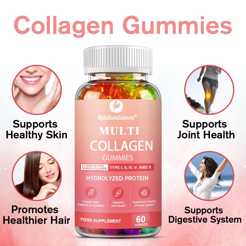 Multi Collagen Power Blend - 5 Types of Hydrolyzed Collagen with Vitamins C & E, Biotin, Zinc, and Selenium for Ultimate Skin, Hair, and Joint Support