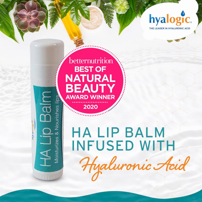 Hyalogic HA Lip Balm - Hyaluronic Acid & Organic, Natural Coconut Oil - Soothes Dry, Chapped Lips - Plumping, Moisturizing & Nourishing - Unflavored - Fragrance & Dye Free - 4.25g - 1 Stick 0.15 Ounce (Pack of 1)