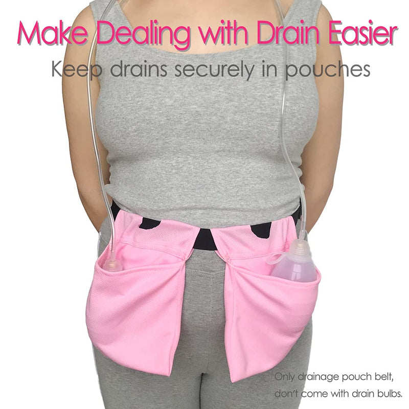 [Australia] - Breathable Drain Holder After Tummy Tuck Mastectomy Drainage Quick Dry Pouch Belt Supplies Mesh Nephrostomy Shower Bag for JP Drains Bulb Breast Post Surgery Pink Drain Pouch/Pink 