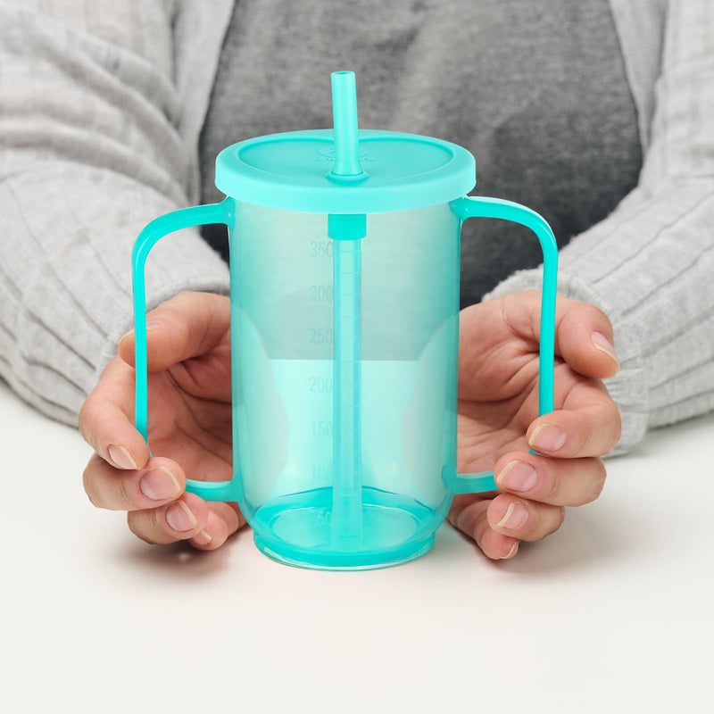 [Australia] - 3 Pcs Adult Sippy Cups 2 Handles Straw Cups Plastic Spill Proof Drinking Cups with Straw Lid for Adults Liquid Feeding Elderly Disabled Hospital Patients Convalescent 3 