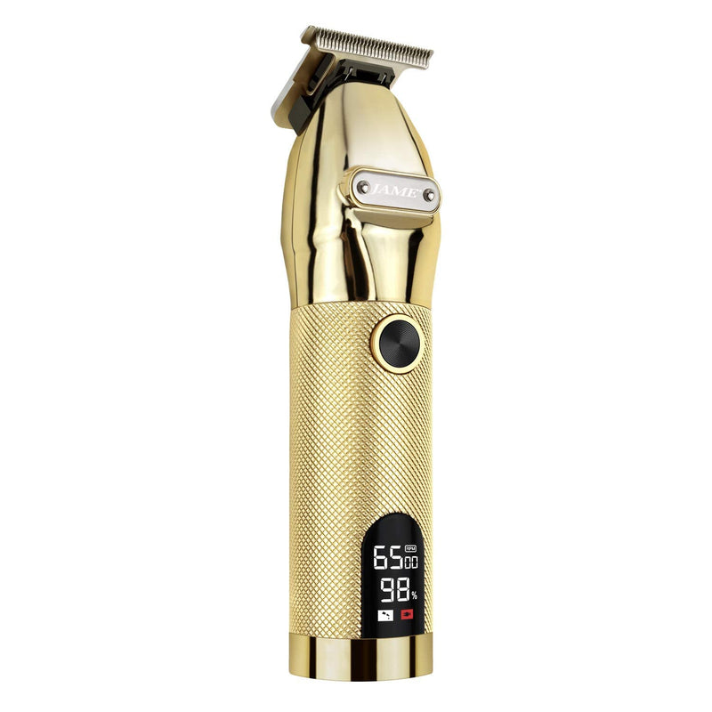 Professional Hair Trimmer Cordless Outlining Trimmer T Liners Clippers for Men Rechargeable LED Display Zero Gapped Trimmers for Barbers（Gold