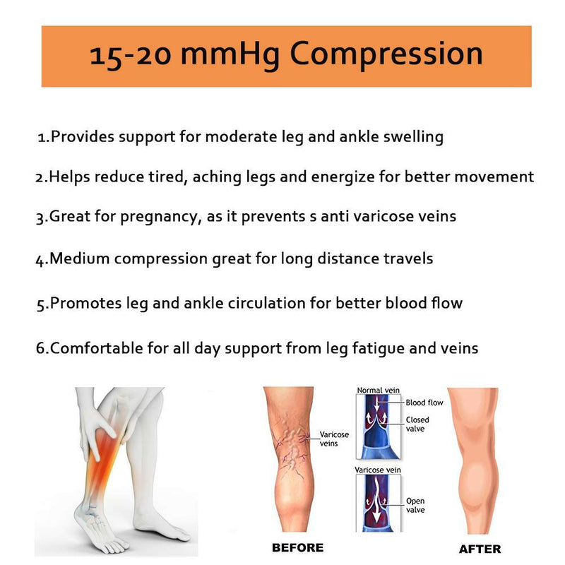 [Australia] - YUSHOW 3 Pairs of Compression Stockings Women Men Support Stockings with Zip 15-20 mmHg Medical Compression Socks Open Toe Compression Socks for Edema, Sports, Running L-XL Black and Brown and Gray Skin (3 Pairs) 
