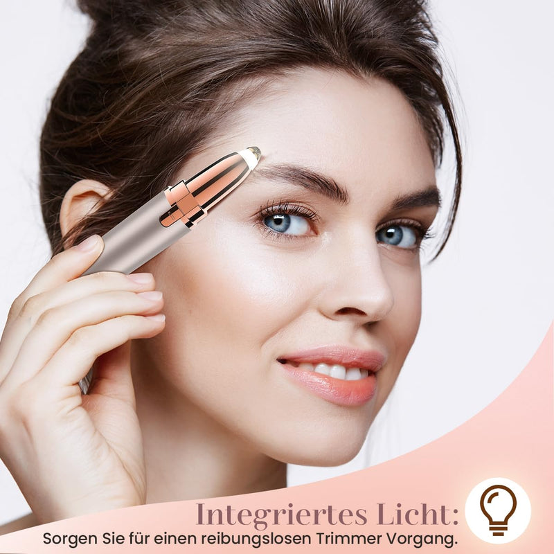 [Australia] - Eyebrow razor electric eyebrow trimmer women: electric eyebrow epilator precision eyebrow trimmer women, painless eyebrow hair remover for women rose golden 
