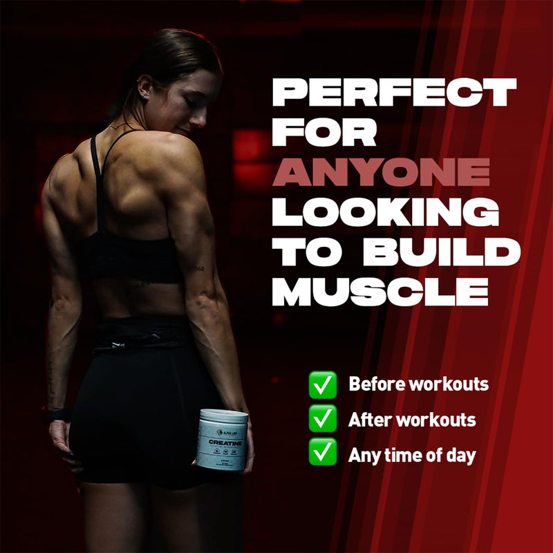 [Australia] - ALPHA LION Creatine Monohydrate Powder, 5000mg Per Serving (5g), Supports Muscle Strength, Power, Athletic Performance, Pure Creatina Monohydrata en Polvo Supplement (60 Servings, Unflavored) 