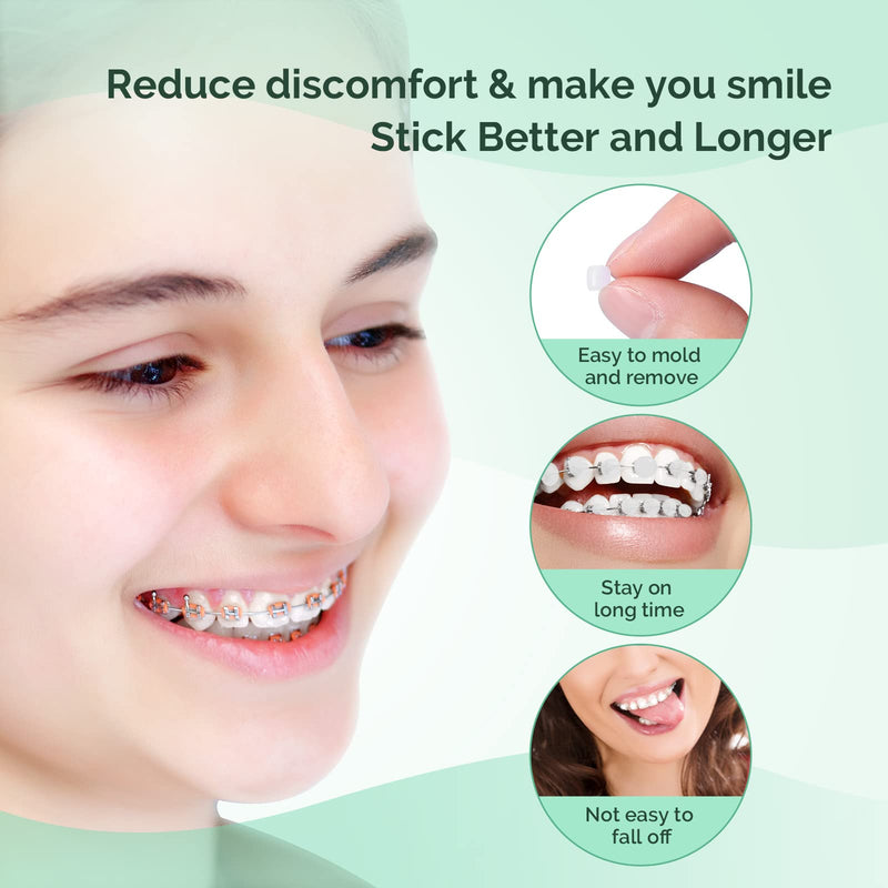 [Australia] - JMU 1 Pack Orthodontic Wax, Precut Braces Wax, Dental Wax Braces Mint Flavored 