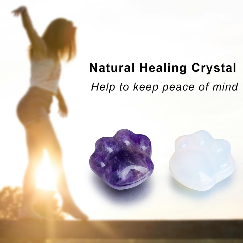 [Australia] - Cat Amethyst Crystals and Healing Stones, Natural Stone for Anxiety Relief, Emotional Balance & Positive Energy, Worry Stones for Stress Relief, Unique Gift for Crystal Cat Lovers Women Men (Amethyst) 