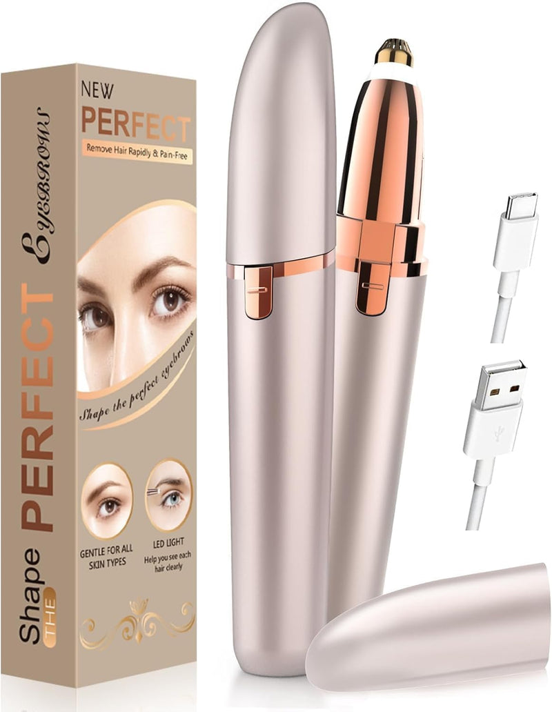 [Australia] - Eyebrow razor electric eyebrow trimmer women: electric eyebrow epilator precision eyebrow trimmer women, painless eyebrow hair remover for women rose golden 