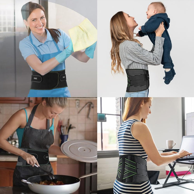 [Australia] - Back Brace for Lower Back Pain Relief for Women/Men with Lumbar Pad, Back Support Belt with 7 Stays for Heavy Lifting, Sedentariness, Breathable Lumbar Support for Herniated Disc, Sciatica - L L(Waist 39"-45") A 
