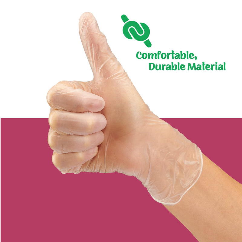[Australia] - Care Plus Medium Size Disposable Vinyl Gloves Heavy Duty Non Sterile Powder Free Latex Free Rubber 100 Count Box food Safe 