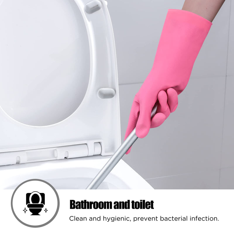 [Australia] - Rubber gloves dishwashing 2 or 4 Pairs for Kitchen,Cleaning gloves for household Reuseable. Small (Pack of 2) Pink+yellow 