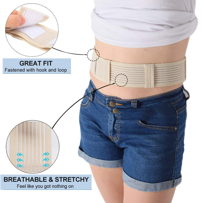 [Australia] - PD Cotton Belt Peritoneal Dialysis Catheter Supplies Stretchy Breathable Abdominal Holder Accessories Adjustable for Secure Dialysis Line Peg G Feeding Tube Women Men Medium(28"-41") Medium(28"-41") Beige 