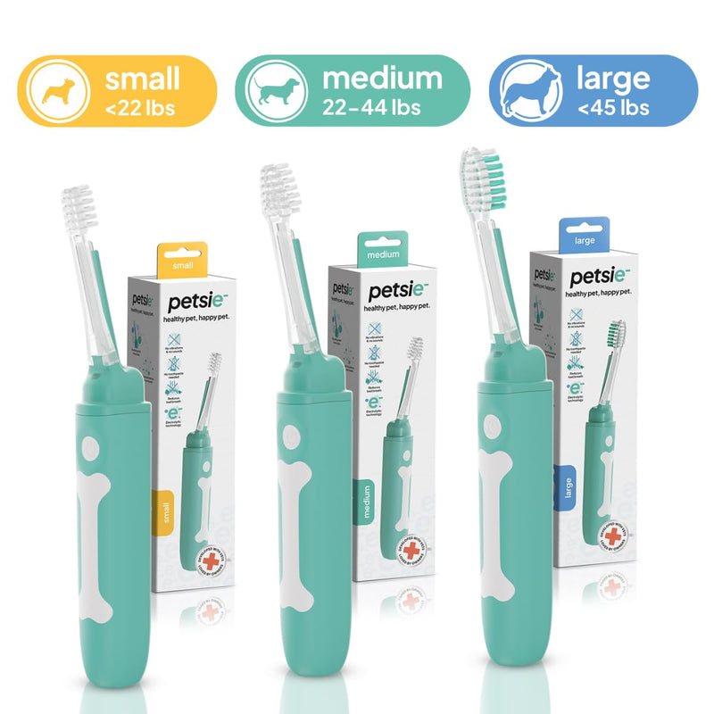 Dog Toothbrush | Innovative Eletrolytic Technology | Improves Oral Health & Reduces Bad Breath | No Vibrations & Silent Teeth Cleaning Brush | No Toothpaste Needed | Dog Teeth Cleaning Kit Green Small - PawsPlanet Australia
