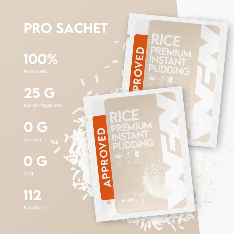 [Australia] - WFN Approved Rice Pudding - Natural - 30 g trial package - Instant rice pudding without additives - Produced & laboratory tested in Germany 