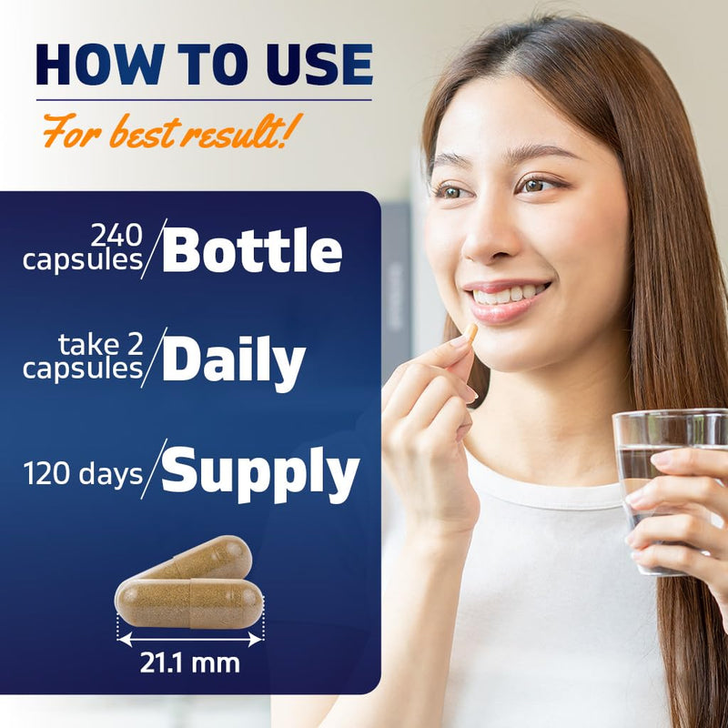 [Australia] - Vitamatic Artichoke Extract Vegetable Capsules 1000mg 240 Count - 10:1 Extract 1000 mg - Non-GMO, Gluten Free Supplement - Made in The USA 
