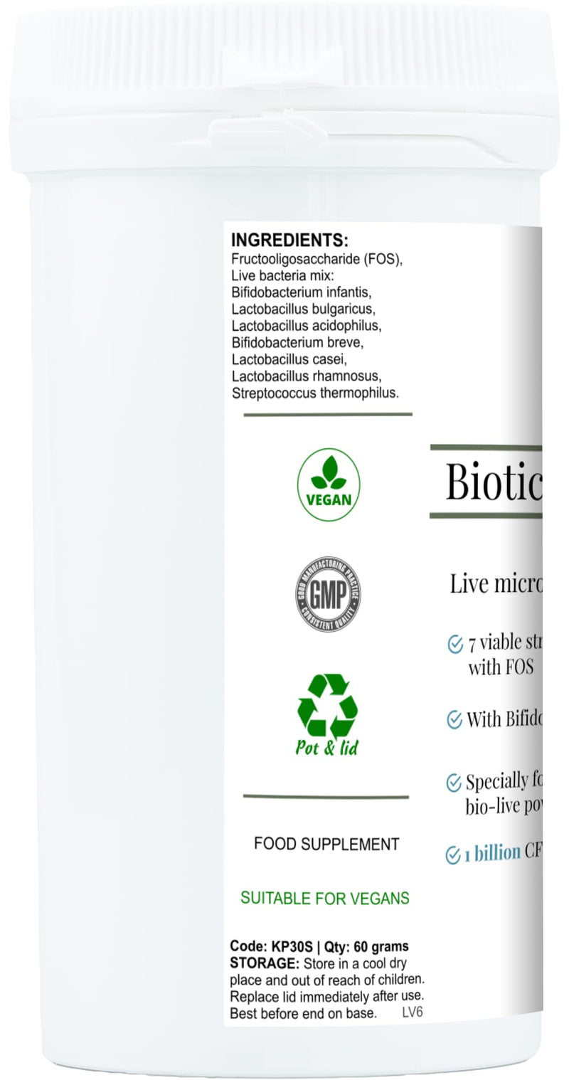 Biotic Complex Kids – 7-Strain Probiotic & Prebiotic for Children with Bifidobacterium Infantis – Gentle Digestive Support for Children – Tasteless, Easy Mix, 60g