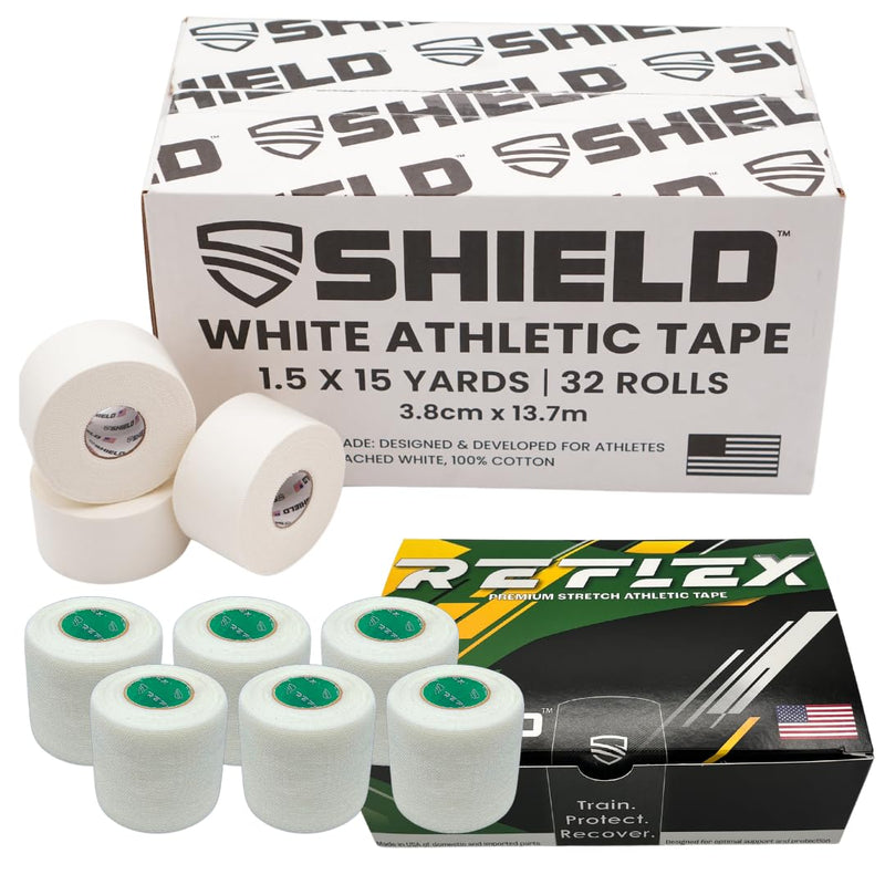 Cleat Spat/Ankle Tape Bundle - Athletic Tape + Cleat Spatting Tape, Tape for Flag Football, Trainer Tape, Batting Tape