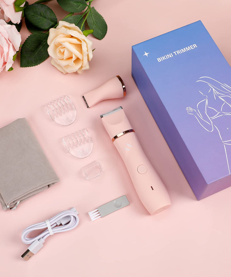 [Australia] - YBLNTEK soft rubber coating electric razor women's intimate area, 2 in 1 battery intimate razor for women, wireless women's razor electric, bikini trimmer epilator, lady shaver arms/legs 