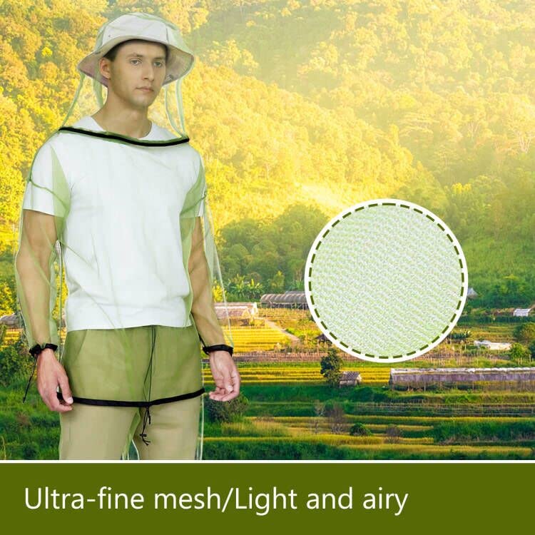 HENNCHEE Mosquito Suits for Adults, Mesh Net Bug Jacket Pant Suit, Outdoor Full Body Protection Mosquito Proof Clothing Jacket + Pants Set Small/Meduim