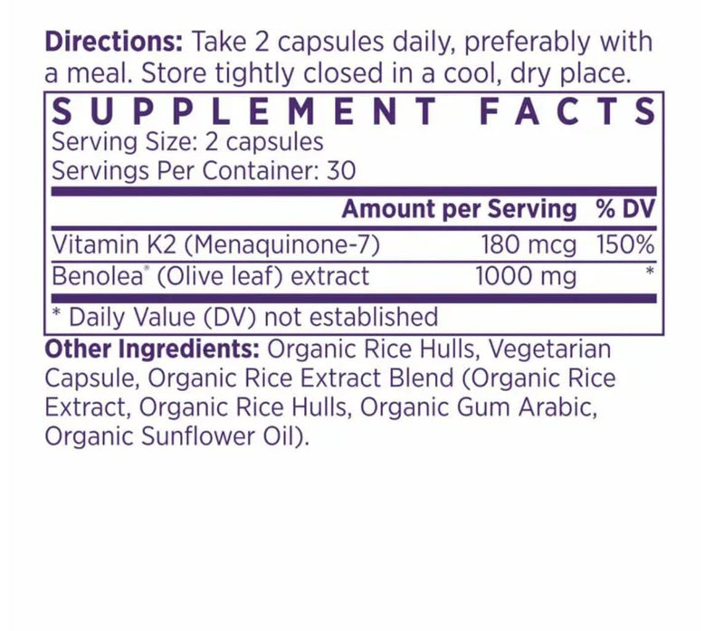 [Australia] - NAOMI BP Advanced, Supports Cardiovascular Health, Circulatory Health, Olive Leaf Extract 1000mg, Vitamin K2 180mcg (Small, 60 Count) Small, 60 Count 