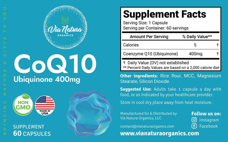 CoQ10 Ubiquinone 400mg | Supplement | 60 Capsules