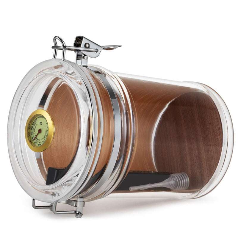 [Australia] - XIFEI Acrylic Humidor Jar with Humidifier and Hygrometer,humidor That can Hold About 18 Cigars (Clear) 