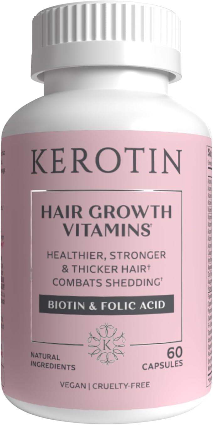 [Australia] - Kerotin Hair Growth Vitamins for Natural Longer, Stronger, Healthier Hair - Hair Loss Supplement Enriched with Biotin, Folic Acid, Saw Palmetto - Hair Vitamins to Grow Thick Hair - 60 Pills (1) 1 