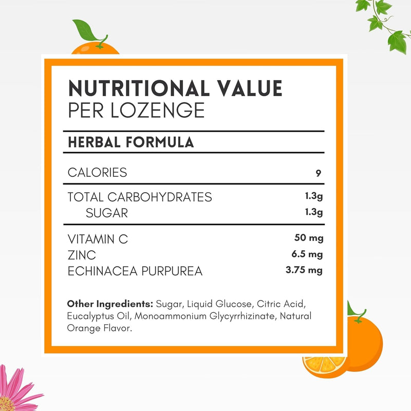 HERBION Naturals Zinc, Echinacea & Vitamin C Lozenges 25 CT, Dietary Supplement for Adults & Children 5+, Promotes Wellness for the Whole Family, 25 Count, Orange, Pack of 1 25 Count (Pack of 1)