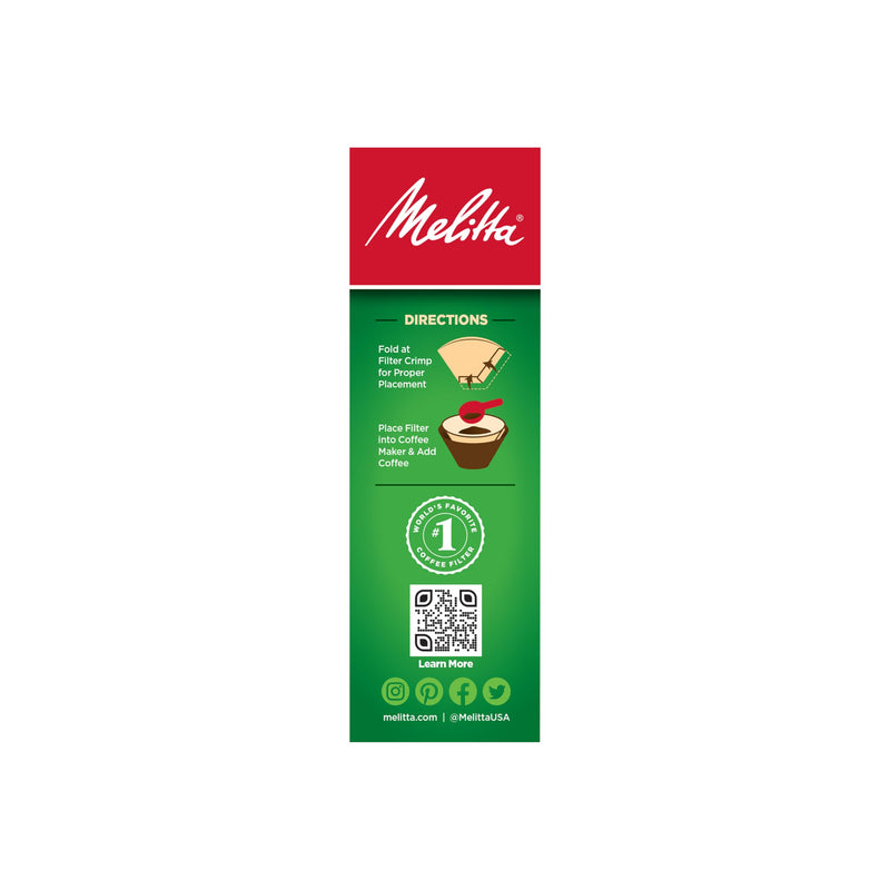 [Australia] - Melitta #2 Cone Coffee Filters, Unbleached Natural Brown, 100 Total Filters Count - Packaging May Vary 