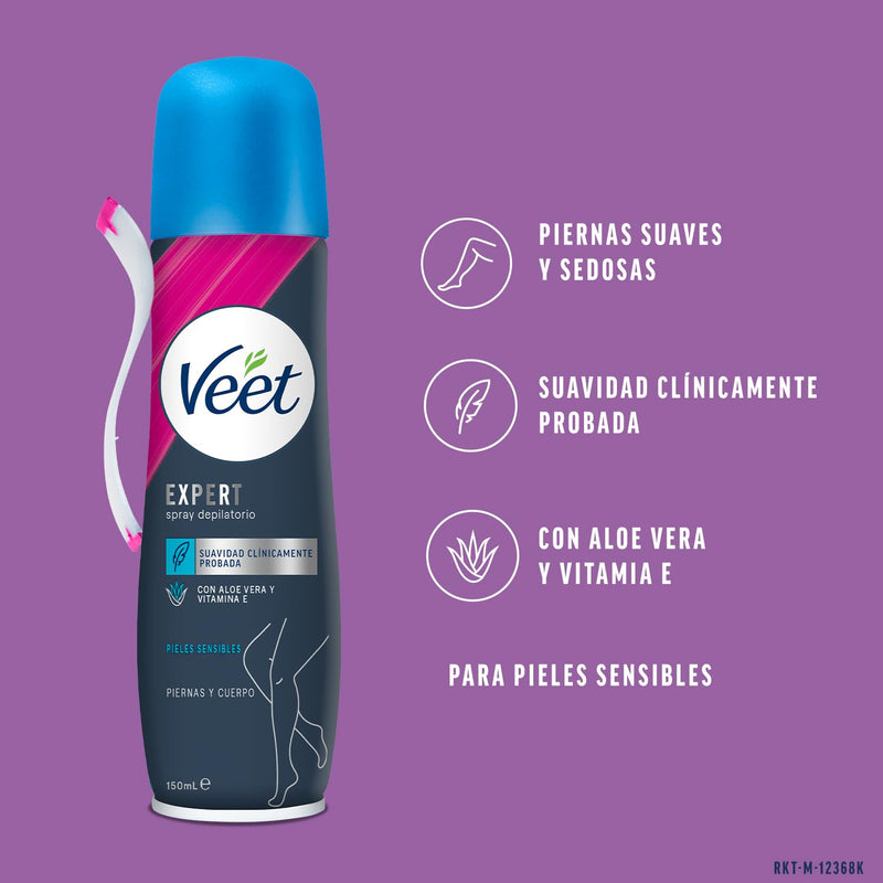 [Australia] - Veet Easy-Spray hair removal cream for sensitive skin, pack of 1 (1 x 150 ml) 